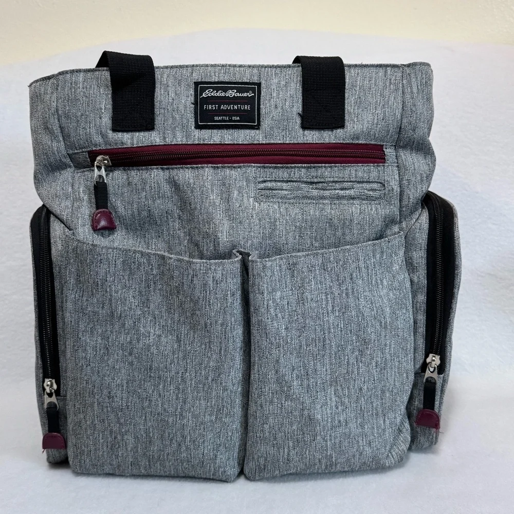 Eddie Bauer First Adventure Diaper Bag Tote - Heather Gray